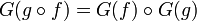 G(g\circ f)=G(f)\circ G(g)